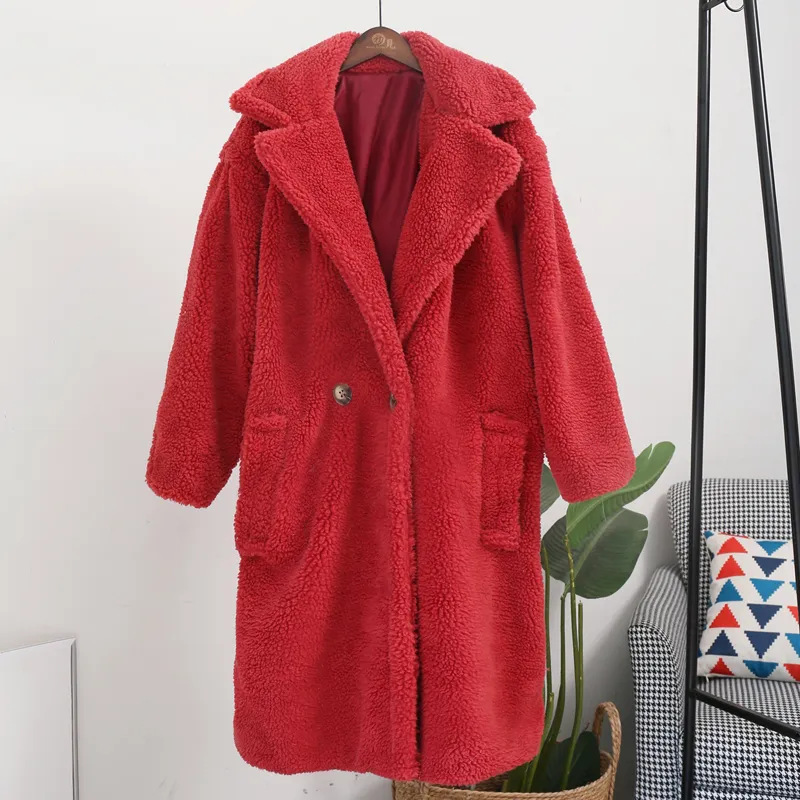 Winter Pink Teddy Bear Oversized Coat For Women Thick Warm And Chunky Fluff Outerwear With Faux Lambswool Fur Style 200924 From Huafei01 36.72 DHgate.Com