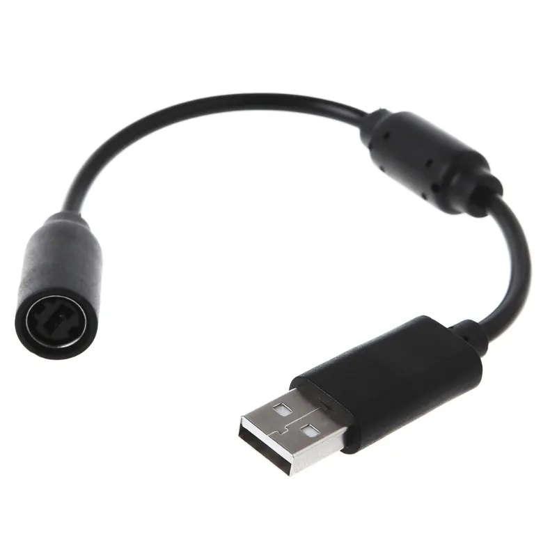 Svart USB Breakaway -kabeladapterbyte för Xbox 360 Wired Game Controller Extension Cables Wire