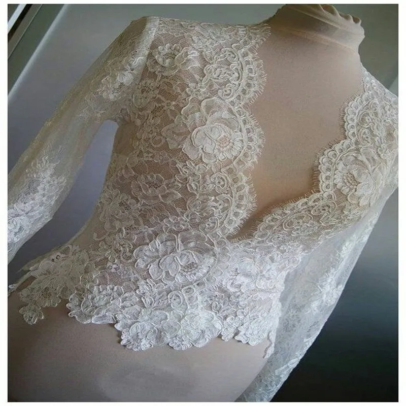 Bolero Voiles Coats / Jackets Long Sleeves Bridal Organza Wedding Wraps With Bowknot