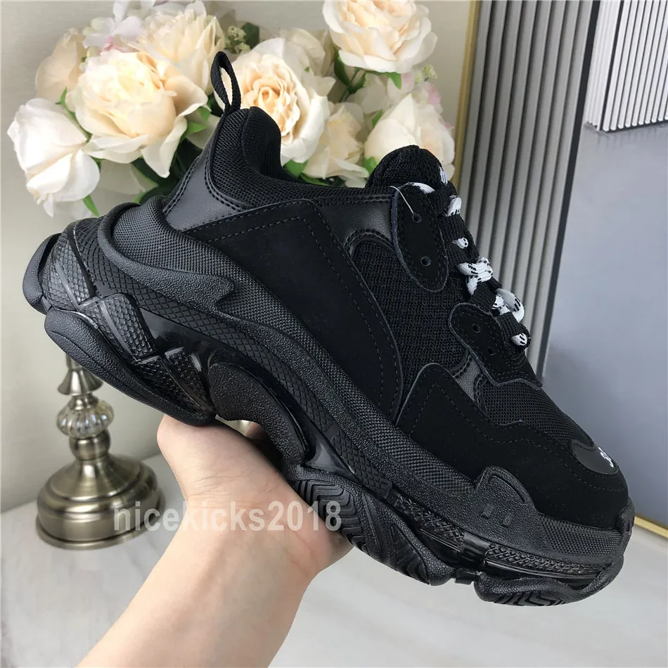 2020 Paris Casual Schuhe Triple S Clear Sole Trainer Dad Schuhe Sneaker Schwarz Übergroße Herren Damen Weiß Fushia Rosa Läufer Chaussures