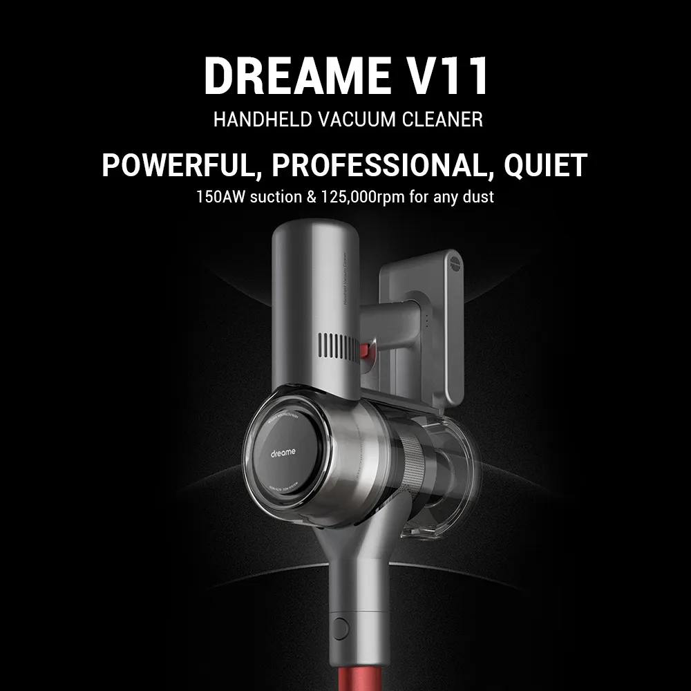 Dreame V11 Handheld Vacuum Cleaner 90-min Home Dry Suck Mop 125,000rpm Strong Suction Quiet Motor Noise Reduction