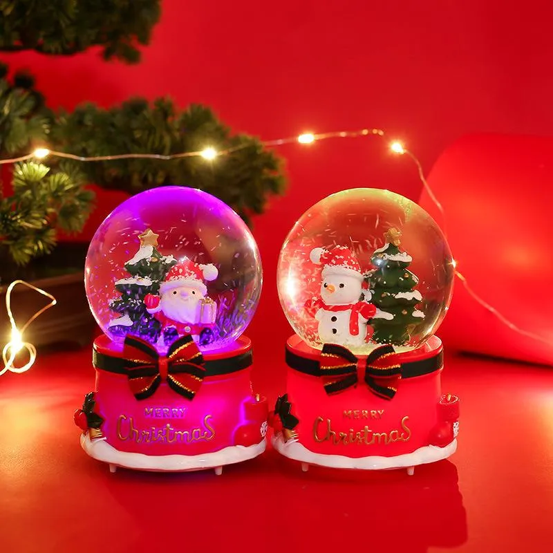 Presentes de Natal Bola de cristal do Natal Music Box flocos de neve de incandescência de Santa Snowman Árvore de Natal Xmas Eve presente das crianças XD23951