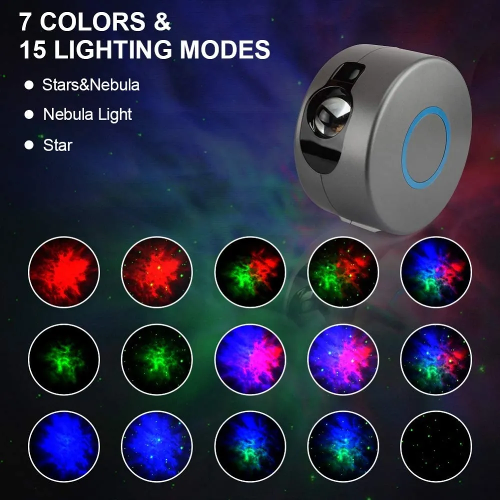 360° Rotating Star Projector Night Light - LED Galaxy Projector with 15 ...