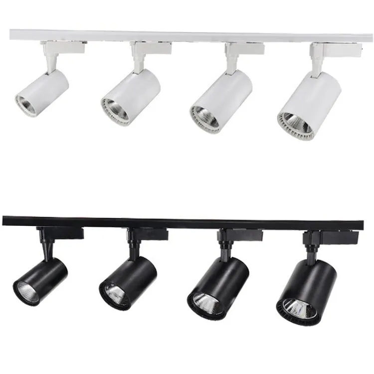 COB 12W 20W 30W 40W LED Światło Światło Aluminium Sufit Lighting Lighting Rail Stights Wymień lampy halogenowe AC85-265