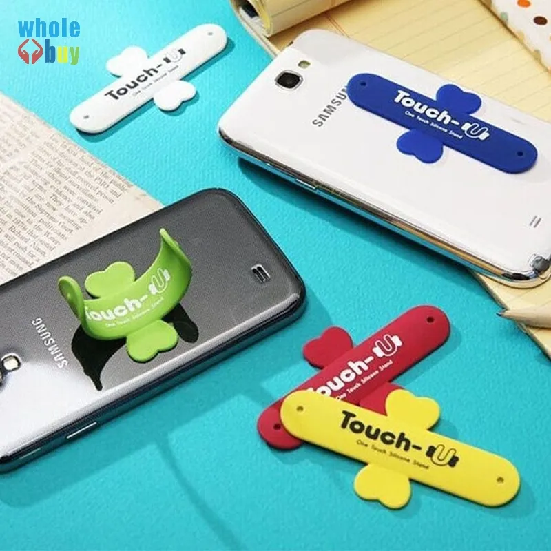 300 pcs / lote toque u mini universal titular do telefone móvel portátil um toque de mesa de silicone stand touch-u para iPhone samsung tablet dhl livre