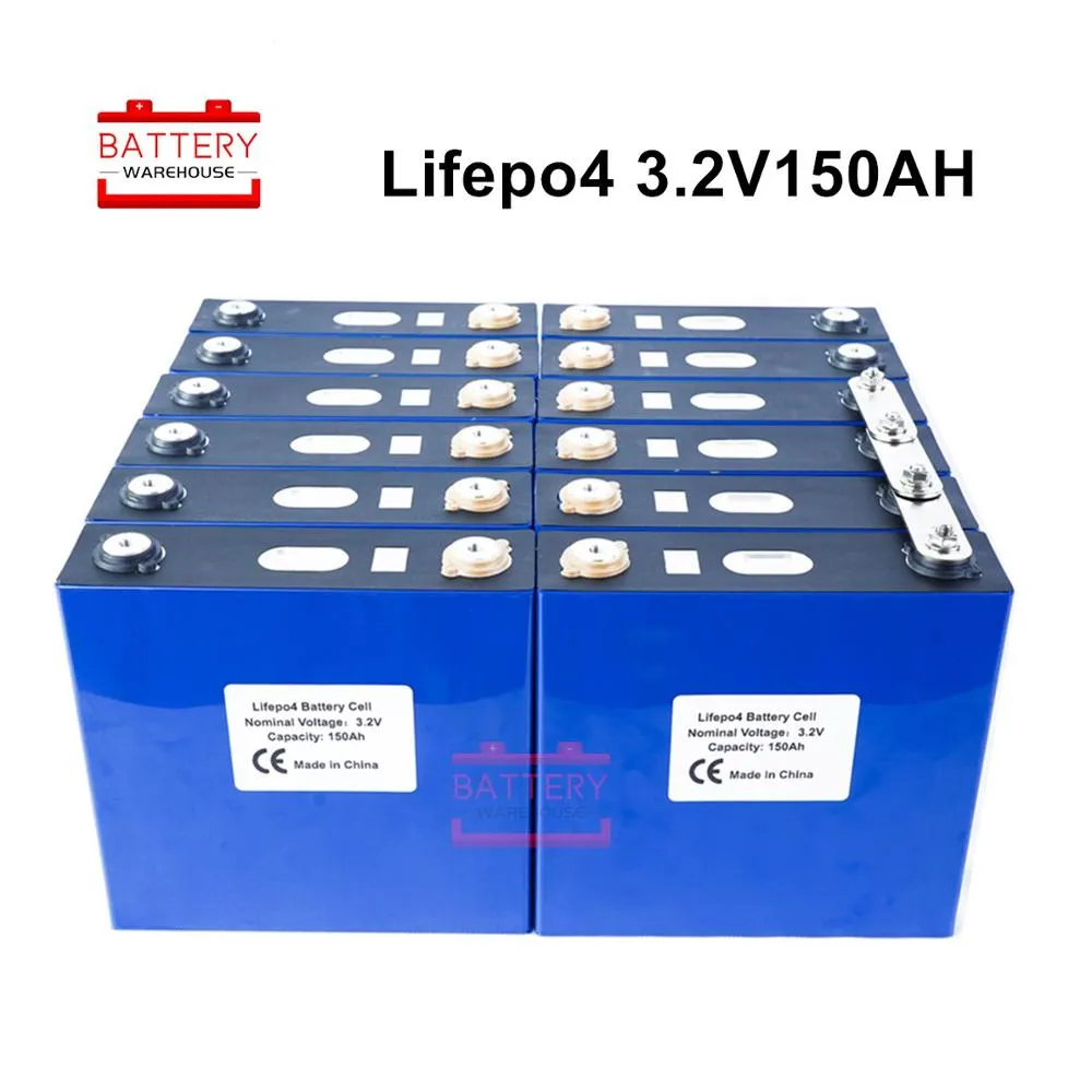 32Pcs 3.2v150ah Lifepo4 battery new Power Rechargeable Batteries Lithium iron phosphate cell NOT 100ah 120ah for 48V 96V solar