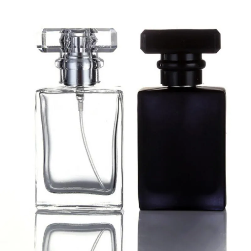 Prix usine 30 ml Portable Clair Noir Bouteilles De Parfum Bouteille De Parfum En Verre Rechargeable Atomiseur Bouteilles De Pulvérisation En Verre 30 ML À Vendre LX3332