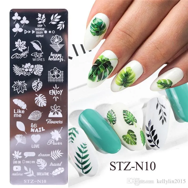 Nail Art Stamping Plates Stickers Christmas Snowflake Leaf Flowers Butterfly Cat Nail Art Stamp Templates Stencils Design Polish Manicure