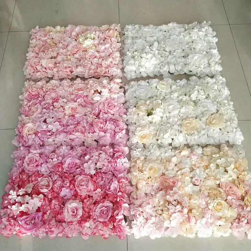 40x60cm الاصطناعي زهرة الجدار مناسبات الزفاف زهرة الحصير روز همية الزهور الكوبية لوحات الزهور في حفل زفاف