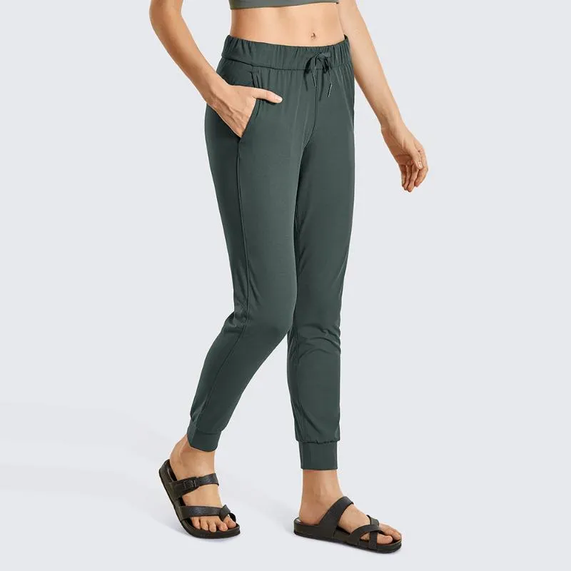 CRZ YOGA Womens Stretch Drawstring Tapered Joggers Womens With