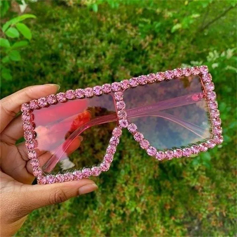 Pink sunglasses with rhinestones hot sale
