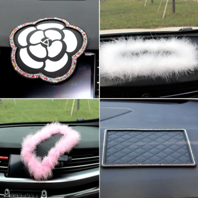 Araba Skid Pad İç Süslemeleri Kalp Şeklinde Kaymaz Silikon Mat PVC Otomobiller Motosiklessilicone Oto Malzemeleri Aksesuarları Anahtarı