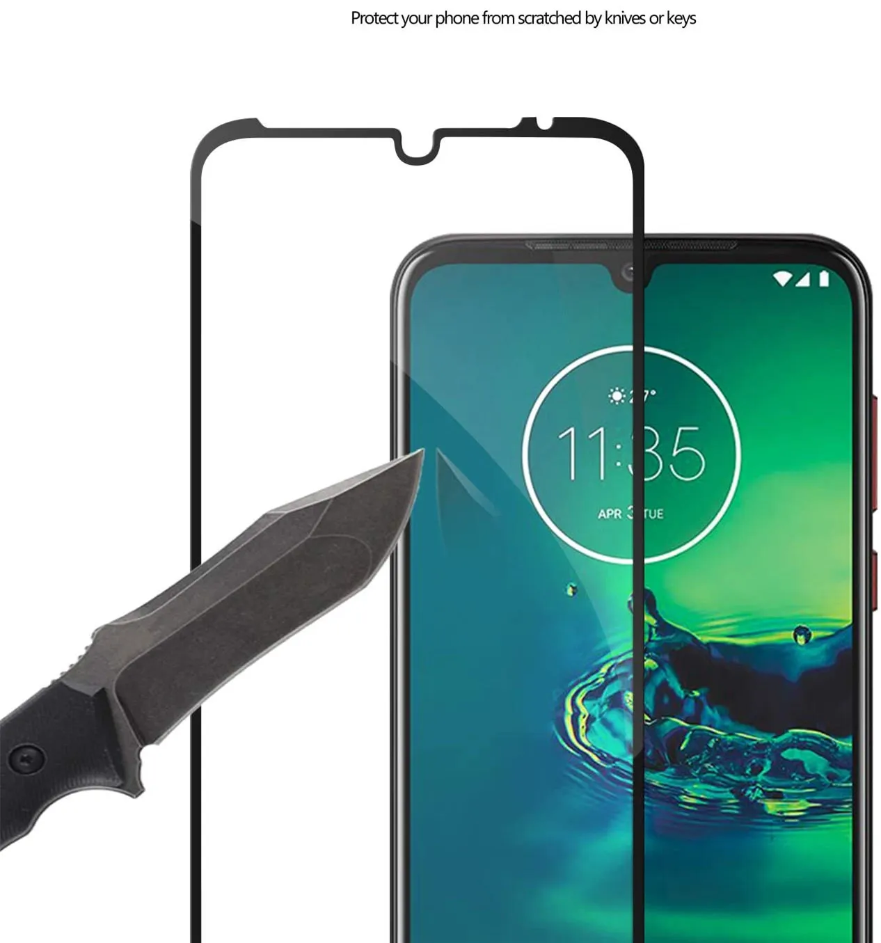 Displayschutzfolie für Motorola G9 Play Plus, vollständige Abdeckung, Härtegrad 9H, kratzfest, blasenfrei, hüllenfreundliches gehärtetes Glas mit Verpackung