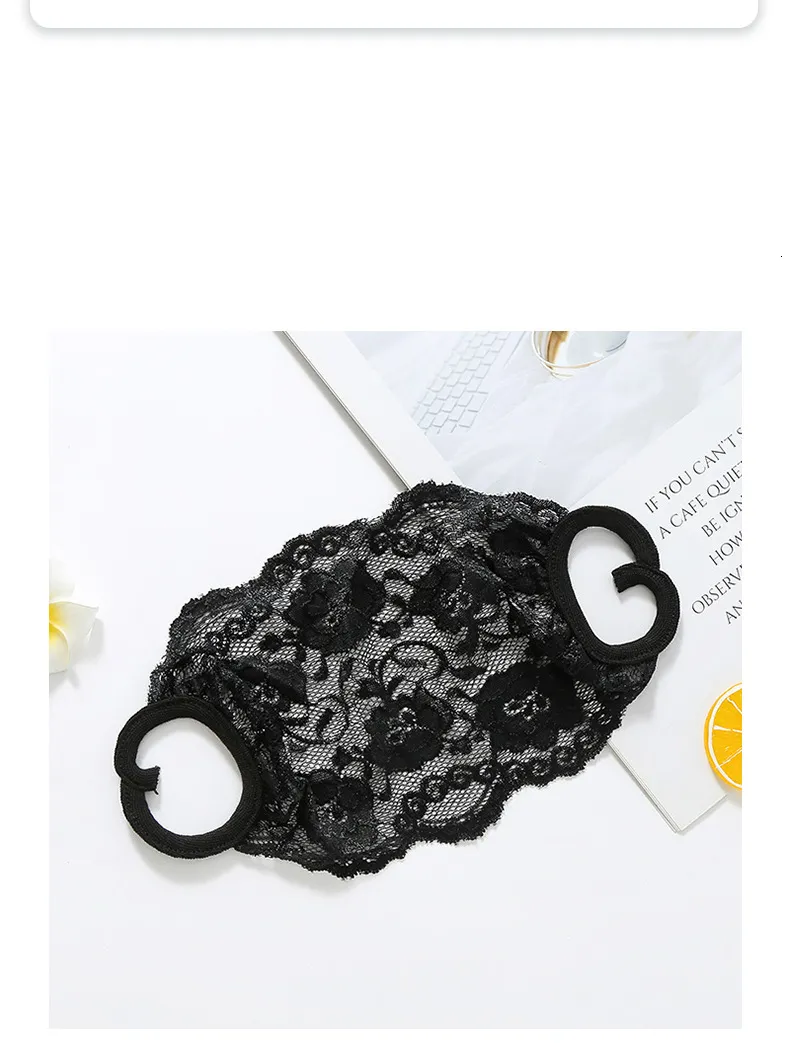 DHL Ship Embroidery Lace Face Mask Adult Comfortable Washable Mouth Face Cover Fashion Girl Black/White Party Designer Masks Masque FY9074