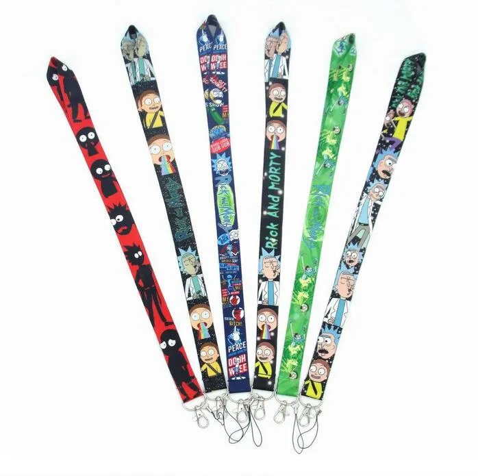 Cartoon Anime Rick Morty Lanyards Cartoon sleutelhanger nekriem sleutels camera ID-kaart mobiele telefoonsnaren