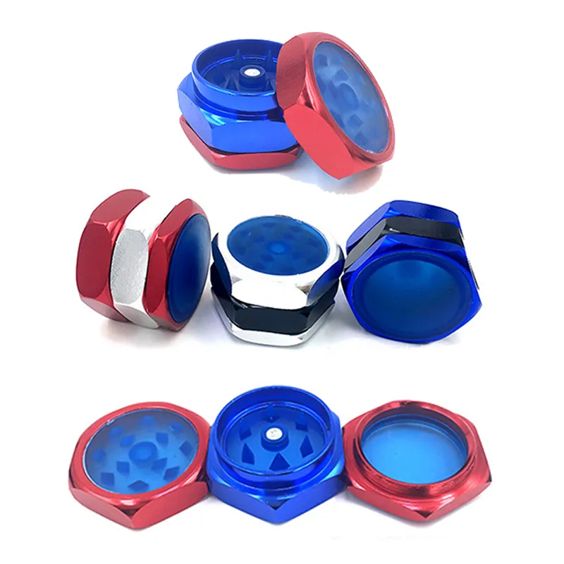 Screw Shape Grinder Sharpstone Aluminium Alloy CRUSHER Grinders 3 Parts Herb Tobacco Herb 40MM Diameter Smoking