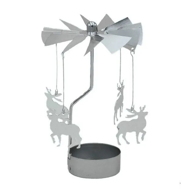 Creative Rotation Candlestick Stainless Steel Candle Holders Revolving Door Windmill Candleholder Candle Tea Light Holder Home Party
