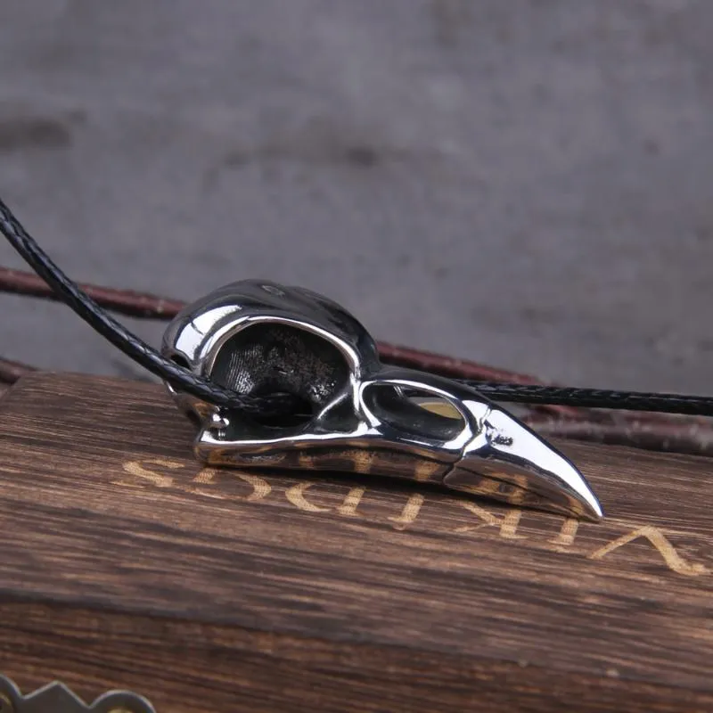 Mini collana con teschio corvo in acciaio inossidabile corvo gazza corvo poe idea regalo steampunk regalo zombi12253
