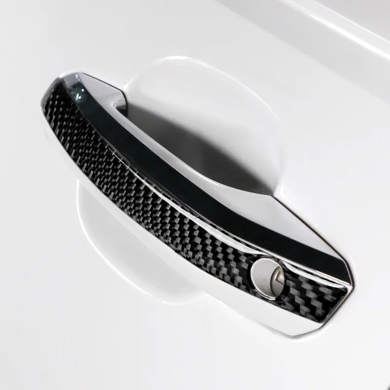 Car Styling Exterior Carbon Fiber Door Handle Anti-collision Strips Trim Cover for Audi A4 A5 2017-2022 Accessories260d