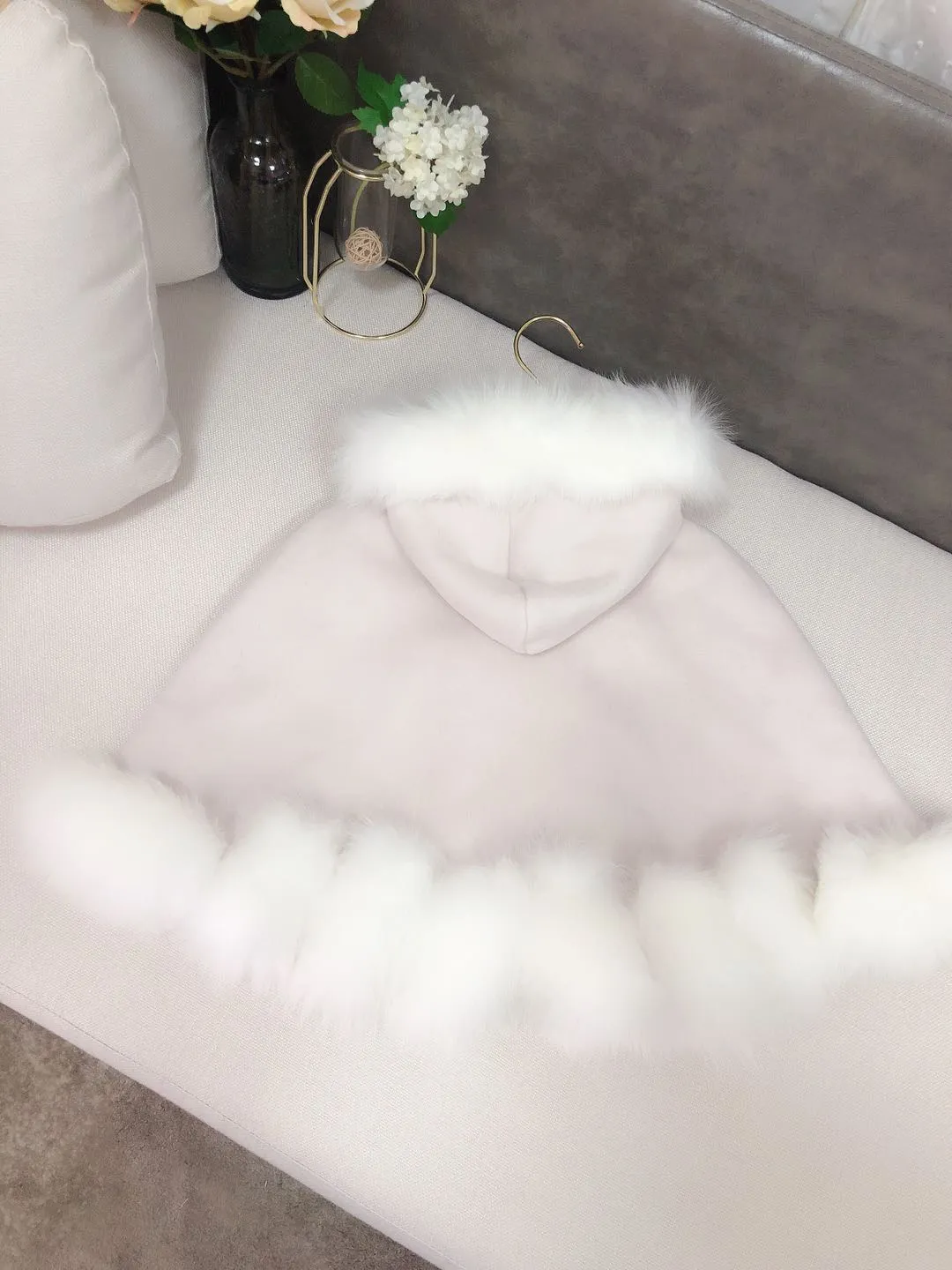 Infant Baby Girl Princess Coat Fashion Winter Warm Fur Hooded Cloak Jacket Children poncho Clothing Kids Girls Cute Outerwear