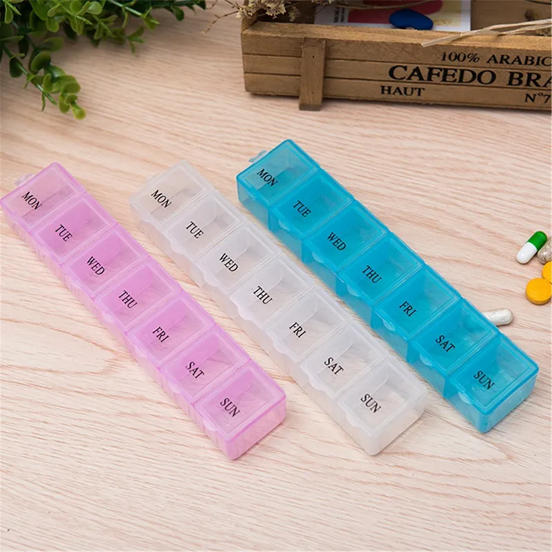 7 дней в неделю таблетки Travel Box Pill Holder медицины диспенсер медицины Tablet Storage Box WB2613