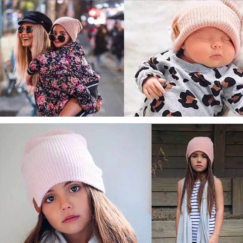 Wish Club 2020 mode baby winter hoed gebreide cap meisje jongen zachte warme beanie hoed vaste kleur kinderen hoeden hoofdtoets peuter kinderen1302W