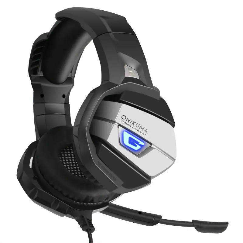 Onikuma Upgraded Gaming Headset Super Bass Buller Avbryta stereo LED-hörlurar med mikrofon för PS4 Xbox PC laptop