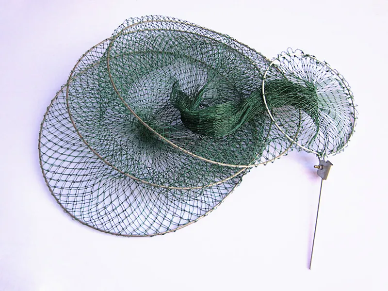 Foldable Fish Basket Lobster Crawfish Trap Hoop Net 100x37cm 5pc/Lot
