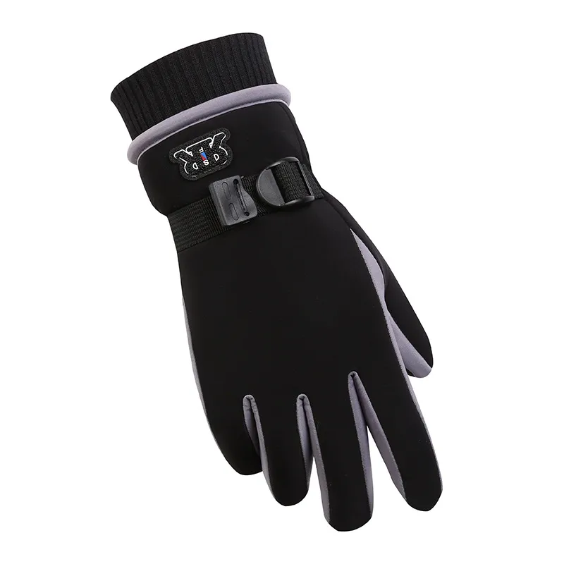 Cool hiver Sports de plein air épaissi garder au chaud gants coupe-vent imperméable antidérapant conduite écran tactile cinq doigts gant