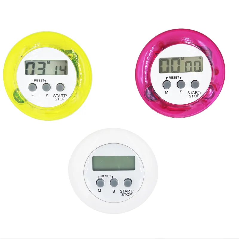 Yüksek Kalite Yuvarlak Elektronik Zamanlayıcı LCD Dijital Mutfak Geri Sayım Timer Zamanlama Aracı ile Stand 30% OFF