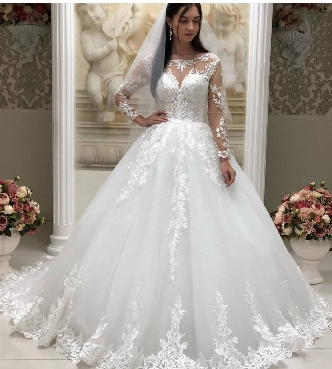 Elegant Long Sleeve Lace Bridal Gowns: Vintage-Inspired A-Line Wedding  Dresses - Shop Now!