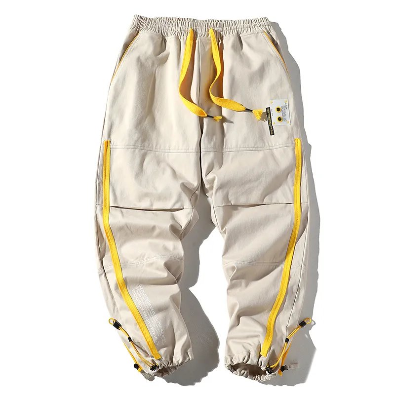 2020 New Hip Hop Joggers Cargo Pants 남자 하렘 긴 바지 멀티 포켓 리본 남자 스웨트 팬츠 스트리트웨어 캐주얼 남성 4xl292Z