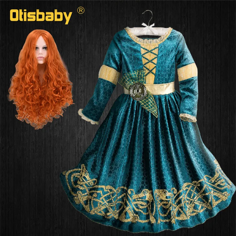 Inverno Manica Lunga Fantasia Merida Principessa Abito Gotico Con Parrucca  Bambini Travestimento A Halloween Bambino Lolita Ragazza Carnival Costume  T200911 Da 28,16 €