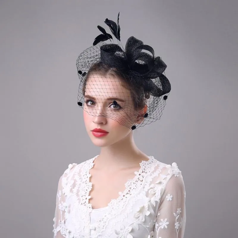 Dameshoed cap fedoras jurk fascinator wol vilt pilbox hoed feest cent mesh linten en veren bruiloftsfeest176s