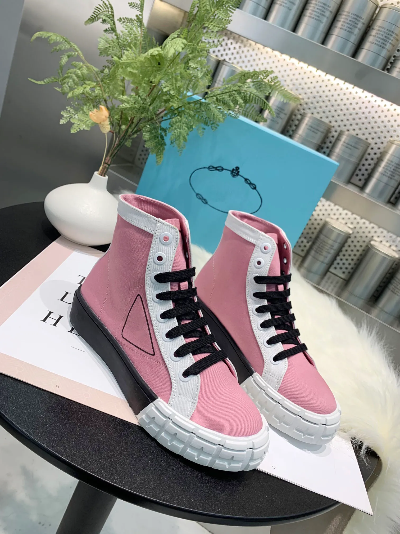 Top luxury designer womens fashion boots Brand canvas lace up casual non slip color wedding party high autumn and winter new original shoebox size 35-41