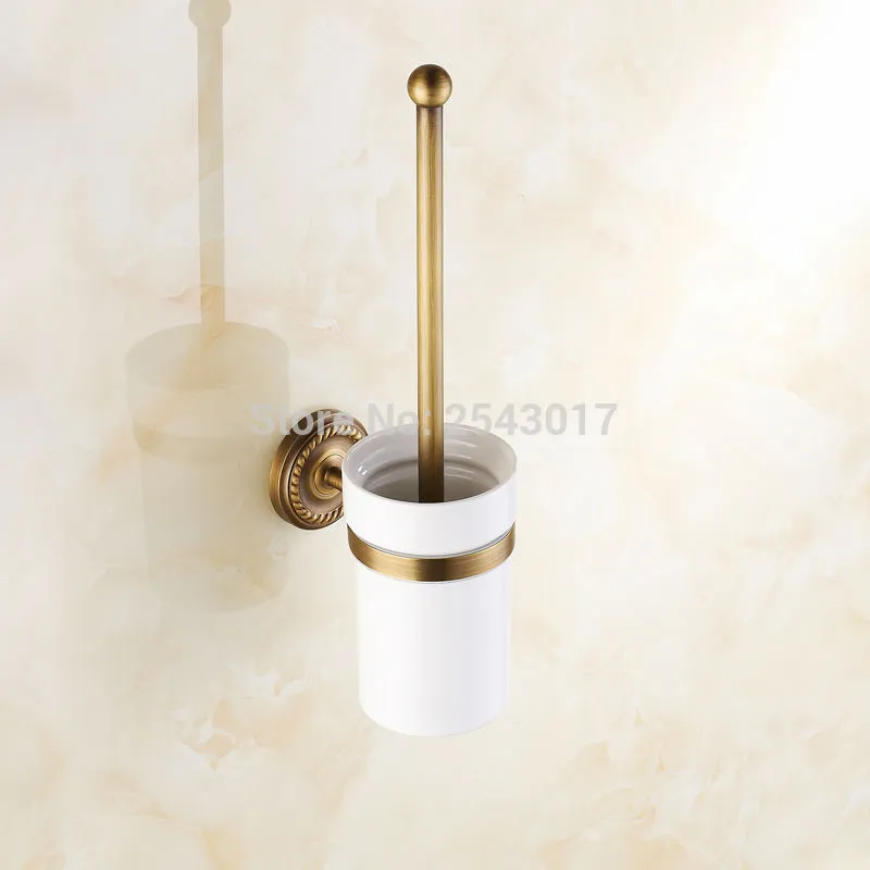 Accessori per il bagno Porta scopino a parete Finitura classica anticata Scopino per WC in stile europeo ZR2400