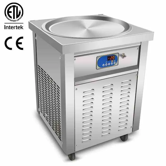 ETLCE Commercial Kitchen 55cm Pan ICE CREAM ROLL MACHINE With Full