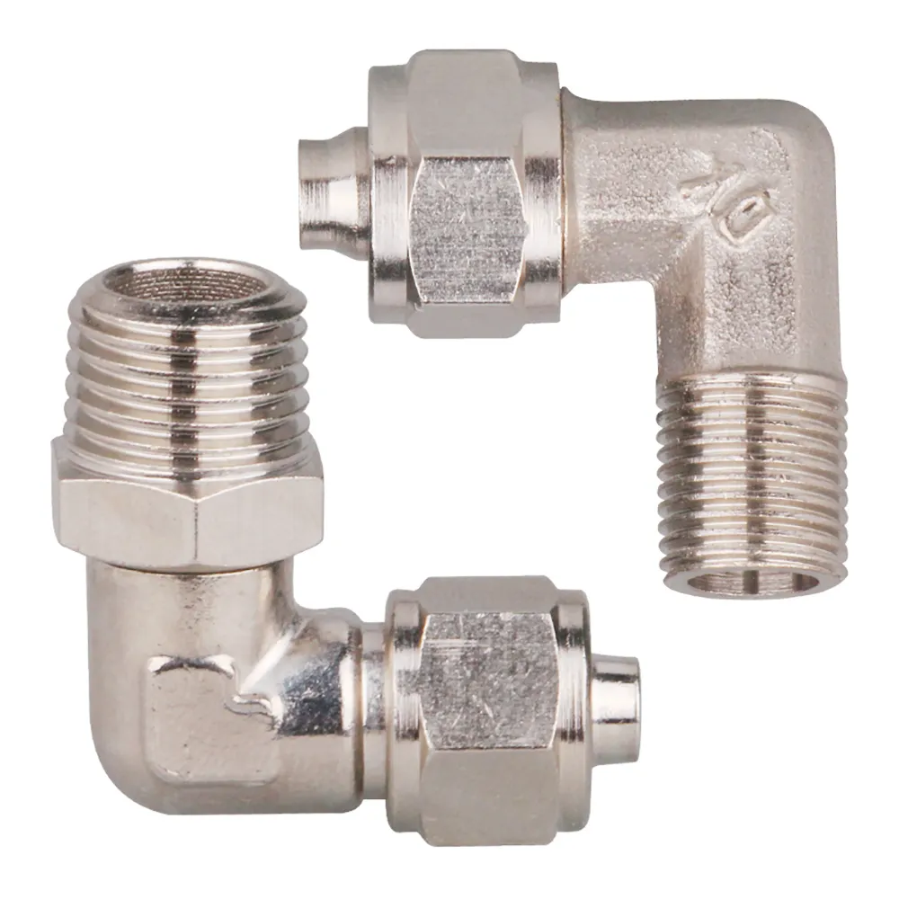 Metal Pipe Adapter of Dispensing Valve Quick Turning Elbow 8-02/01 Lock Nut Pneumatic Copper Bending Rotary Joint