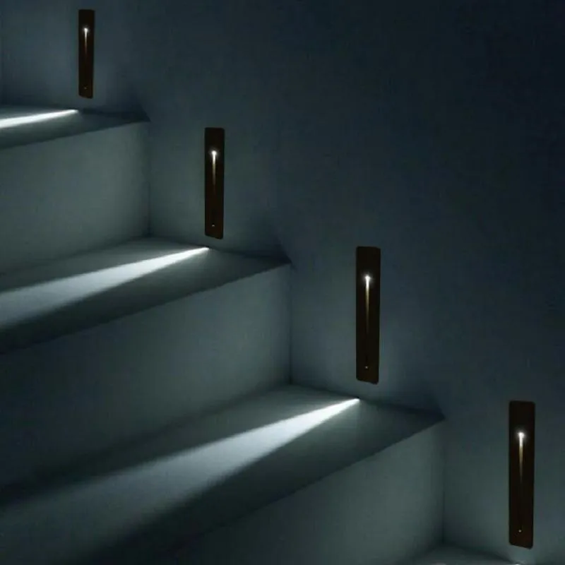 Escalier encastré 3W Light Light Rectangle AC100-240V Lampe à bande intérieure LED Wall Sconce Éclairage Escaliers Step Steirway Tallway Lampe d'escalier