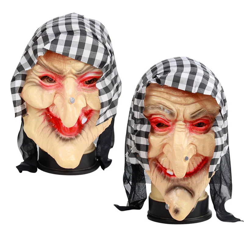 Novos chegados de halloween vestido máscaras de festa cosplay witch hewend orgned housed house house horror performance adereços