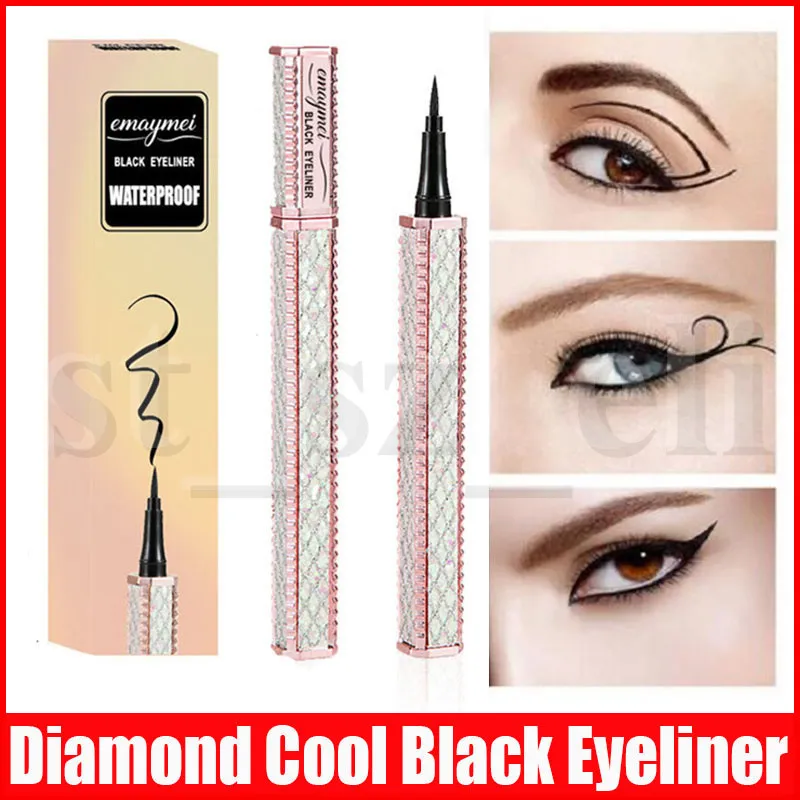 Emaymei Diamond Impermeabile Sweatproof Star Diamond Tube Eyeliner Penna per eyeliner liquido a lunga durata e facile da usare a prova di sbavature