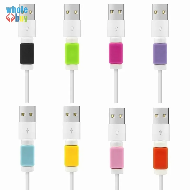 3000 sztuk / partia Multi Colors Kabel USB Protector Mobile Telefon Ładowarka Przewód Protector Silikon do linii iPhone Line Ochronne Silikonowe klipsy