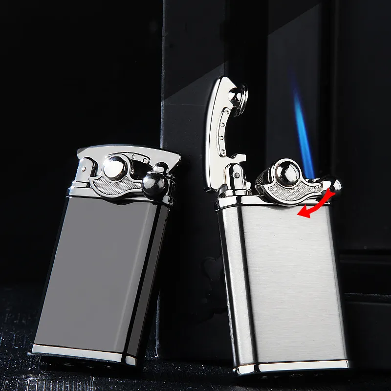 Jobon New Jet Torch Lighter Turbo Inflatable Gas Butane Lighter Rocker Rebound Windproof Cigar Cigarette Lighter Men Gift