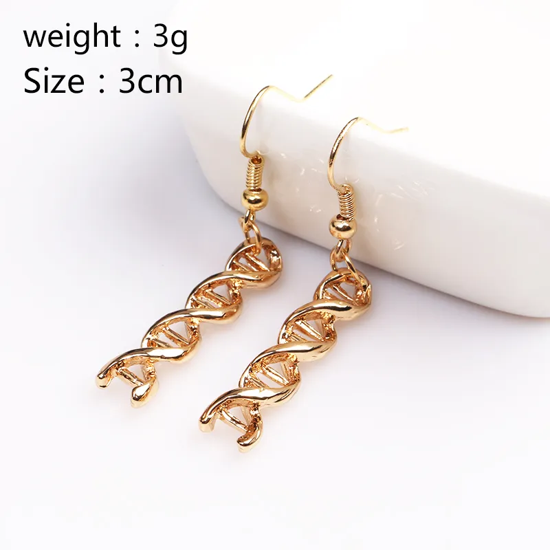 Dangle Lustre SG Or ADN Boucles D'oreilles Moléculaire Femmes Filles Cadeau De Mode Brincos Jewelry228p