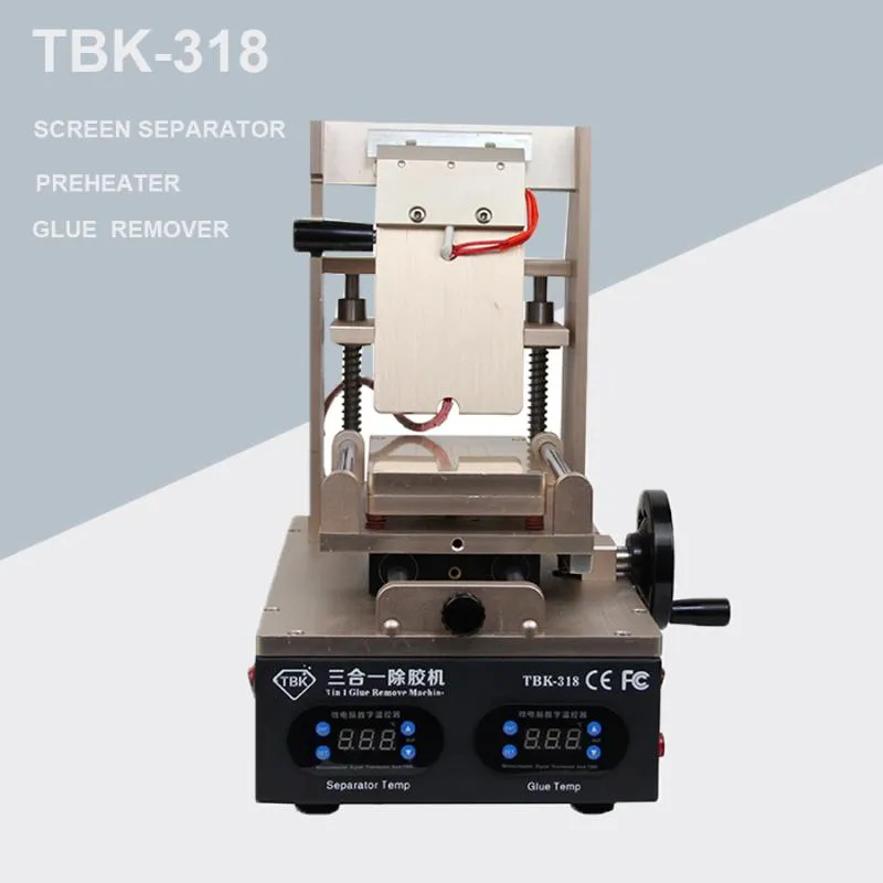 Novo TBK-318 3 em 1 Separador de Tela LCD Vácuo + Pré-aquecedor + Removedor de Polarizador de Cola OCA Removedor de Telefone Móvel LCD Screen Refurbish Machine