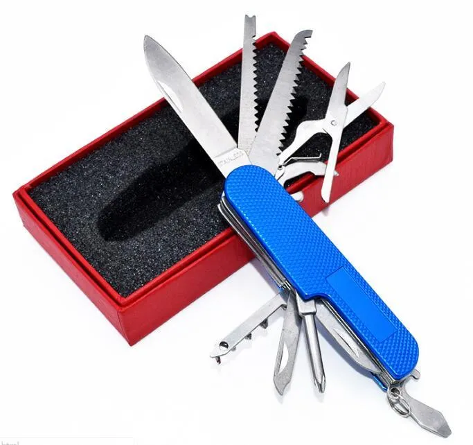 Cuchillo multiusos para exteriores, herramienta multiusos, navaja suiza, 11 piezas portátiles, herramienta multiusos para exteriores