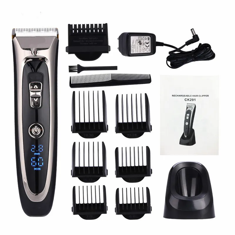 Profissional Digital Cabelo Trimmer Recarregável Cabelo Elétrico Clipper Masculino Corte De Cabeleireiro De Cabelo Ajustável Lâmina Cerâmica RFC-688B 49