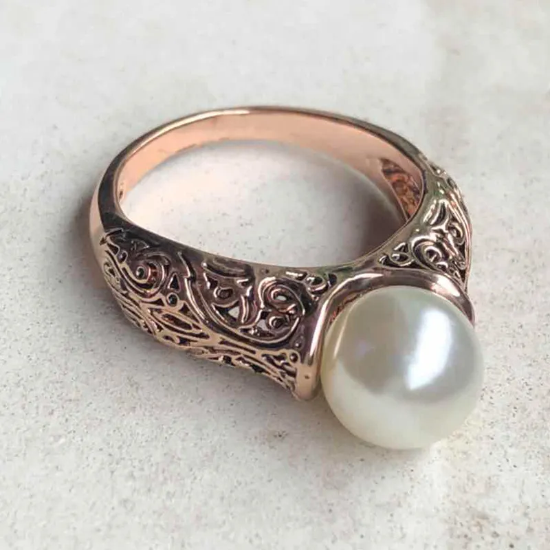 Heißer Verkaufs-Chenrui Schmuck eingelegte Perle Ring Vergolden und Versilbern