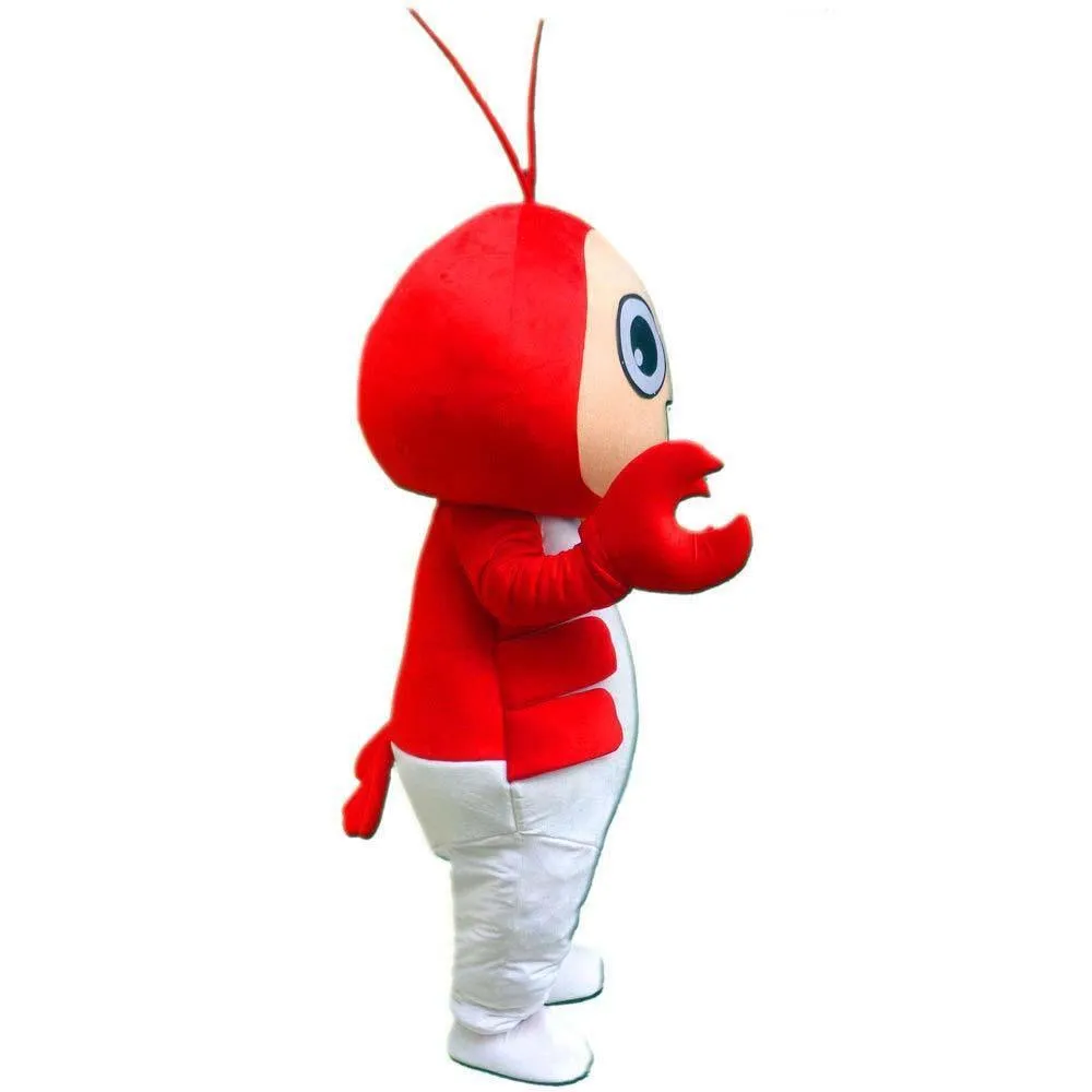 2019 Professional made Cute Shrimp Lobster Mascot Costume Deluxe Fancy Dress Outfit for Advertising