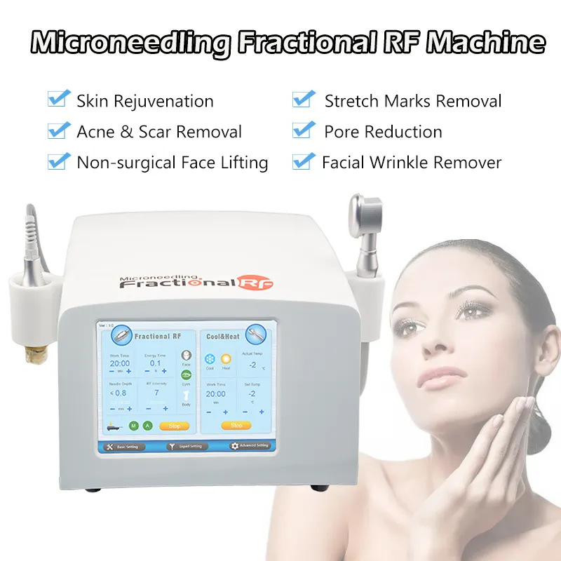 Microneedle RF 단층 RF 여드름 제거 뷰티 머신 Radiofquency Skin Lift 얼굴 3 크기 바늘을 가진 회춘 장치